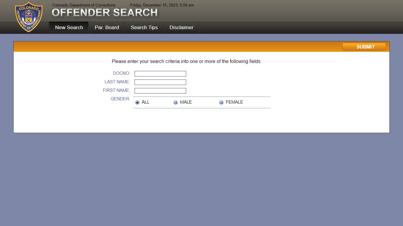 CDOC Offender Search - Department of Corrections